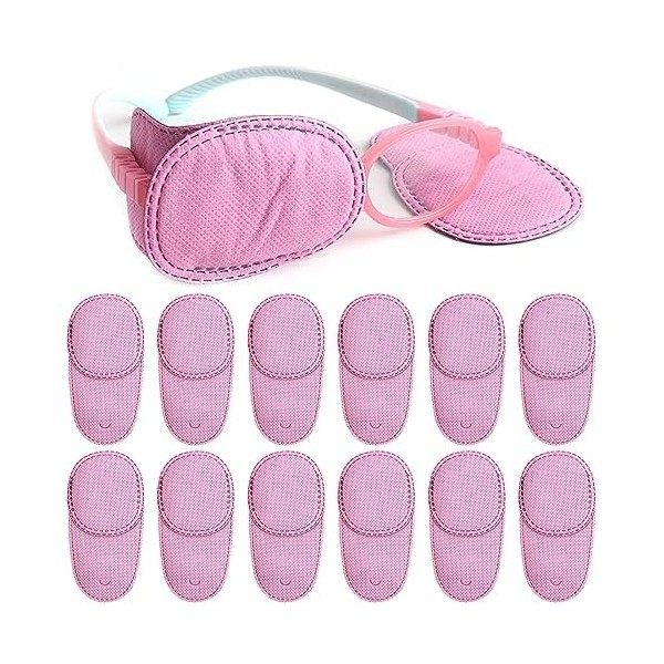 12pcs Cache Oeil pour Lunettes cache oeil enfant Réutilisable Cache Oeil pour Couvrir lOeil Gauche Droit Améliorer Vision po