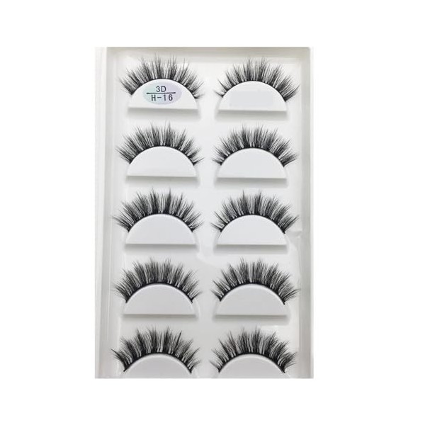 UAMOU 10/50 boîtes 5 paires 3D Vison Faux Cils cheveux naturels croix longue maquillage en désordre Faux Cils Extension maqui