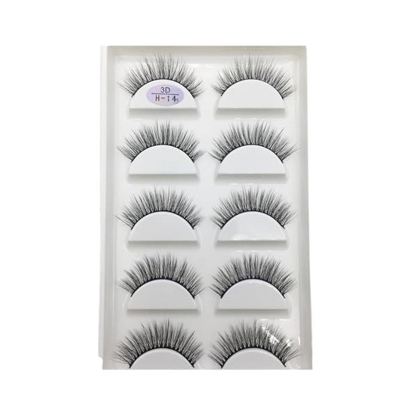 UAMOU 10/50 boîtes 5 paires 3D Vison Faux Cils cheveux naturels croix longue maquillage en désordre Faux Cils Extension maqui