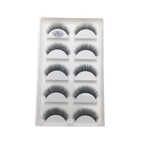 UAMOU 10/50 boîtes 5 paires 3D Vison Faux Cils cheveux naturels croix longue maquillage en désordre Faux Cils Extension maqui