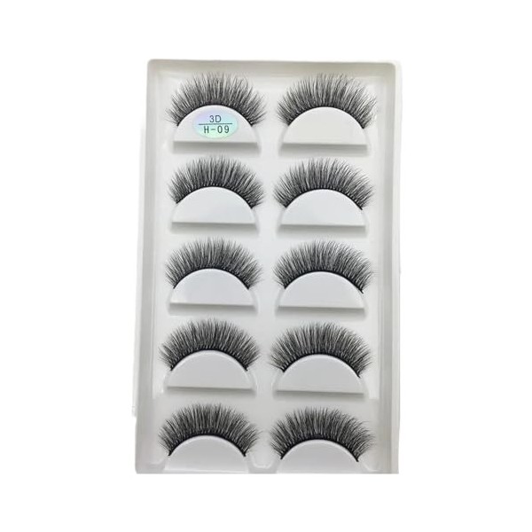 UAMOU 10/50 boîtes 5 paires 3D Vison Faux Cils cheveux naturels croix longue maquillage en désordre Faux Cils Extension maqui