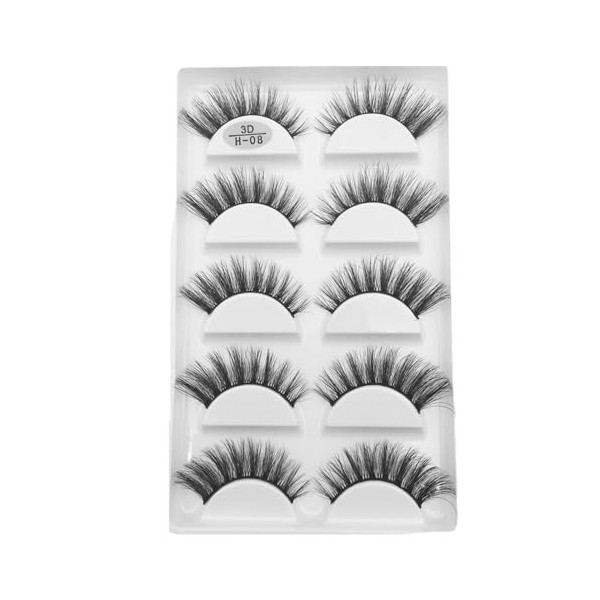 UAMOU 10/50 boîtes 5 paires 3D Vison Faux Cils cheveux naturels croix longue maquillage en désordre Faux Cils Extension maqui