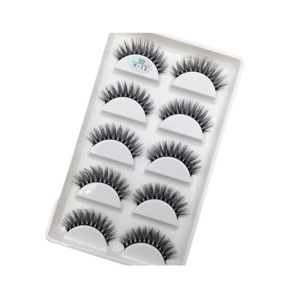 UAMOU 10/50 boîtes 5 paires 3D Vison Faux Cils cheveux naturels croix longue maquillage en désordre Faux Cils Extension maqui