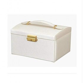 PU Leather Jewelry Storage Case Display Box Holder Organizer with Mirror Storage Box Lipstick Jewelry Nail Organizer