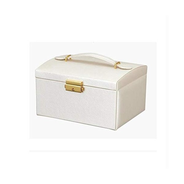 PU Leather Jewelry Storage Case Display Box Holder Organizer with Mirror Storage Box Lipstick Jewelry Nail Organizer