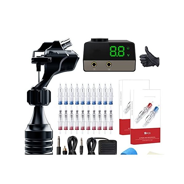 Générique Tatouage Machine de Tatouage Flash Kit de Tatouage Puissant Tatouage Moteur Rotary Maquillage de Cartouche dalimen