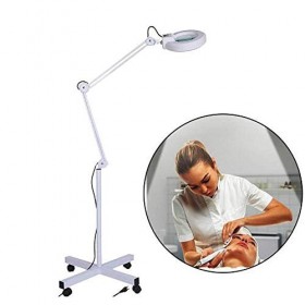 Oldsix Lampadaire grossissant 8X LED, lumière de loupe à Bras pivotant réglable pour Soins de la Peau beauté cosmétique Maqui