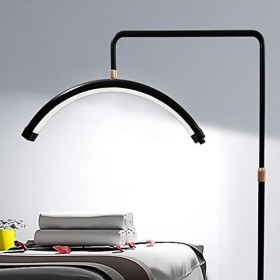 TAISK 45W Half-Moon Beauty Embroidery Floor Lamp, 3 Light Modes Adjustable Brightness & Height, with Phone Stand, Eyelash LED