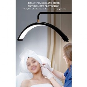 TAISK 45W Half-Moon Beauty Embroidery Floor Lamp, 3 Light Modes Adjustable Brightness & Height, with Phone Stand, Eyelash LED