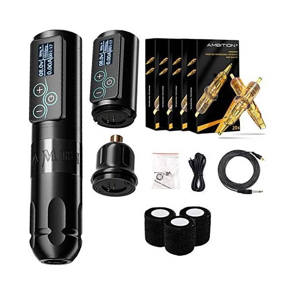 MAXSMLZT Kit Stylo Machine tatouer sans Fil Stylo Tatouage Rotatif Machine stilo Batterie sans Fil Tatouage 2400 mah Batterie