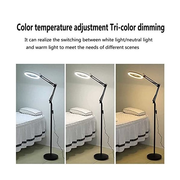 ANNIZA Lampe à Cils LED, avec loupe 3X, kit déclairage de beauté à intensité Variable pour Extension de Cils 45w pour Tatoua