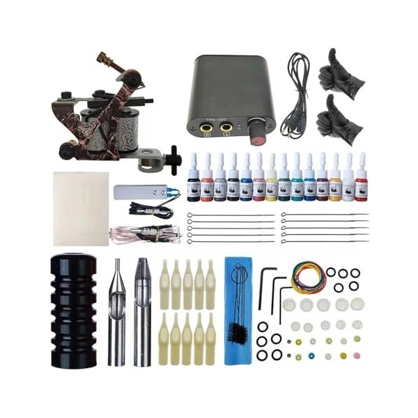 SJYDQ Kit Complet de Machine à bobines, Alimentation électrique, Stylo Rotatif avec Cartouche daiguilles, Machine de Maquill