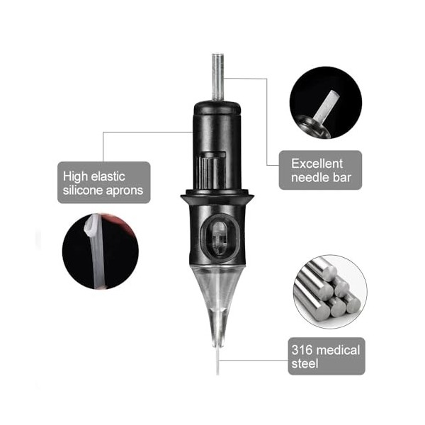 SJYDQ Ensemble de Machine à tatouer Professionnelle, Stylo Rotatif, Alimentation électrique avec Cartouches et Aiguilles, Kit