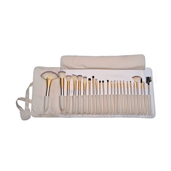 ZGJHFF Pinceaux de maquillage 24pcs Beige poignée Beige Fond de Fond de Fond de Fonds de Fonds de fard à paupières Poudre de 