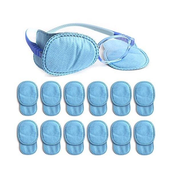 12pcs Cache Oeil pour Lunettes cache oeil enfant Réutilisable Cache Oeil pour Couvrir lOeil Gauche Droit Améliorer Vision po