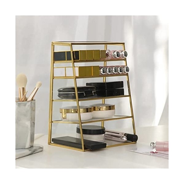 Metal Makeup Rack Lipstick Organizer Pressed Powder Holder Multilayer Storage Rack Jewelry Display Rack Color : A Size : 18 