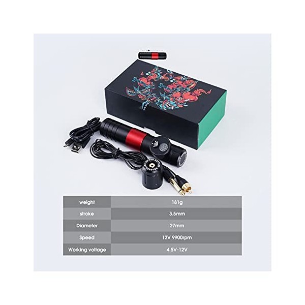 Générique Tatouage Affichage LCD Tatouage sans Fil RCA Batterie Rotary Motor Machine Pen Set Permanent per Cartouche Aiguille