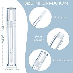 TKFDC 50 pcs 5ml Vide Clear Lip Gloss Tube en Plastique Rouge à lèvres en Plastique Bouteille de Tuyau à baume avec Bouchon e