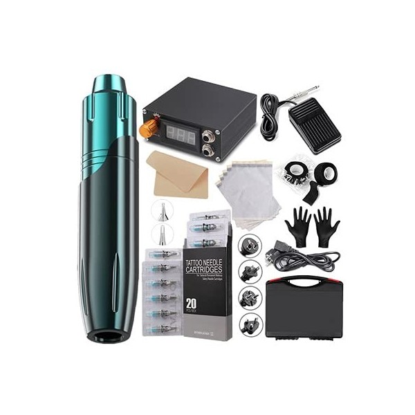 All-in-one Needle Tattoo Pen Machine kit Professional Tattoo Machine All-in-one Tattoo Machine kit with Power Supply Suitable