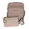 Michael Kors Jet Set Travel Signature Sac de transport en PVC Taille M, Signature Mk Dk Blush en poudre