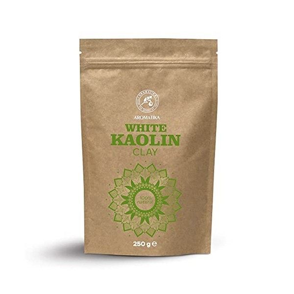 Argile Kaolin Blanc 250g - Argile Blanche - Poudre Argile de Kaolin Blanche Pure et Naturelle - Purifiante et Tonifiante pour