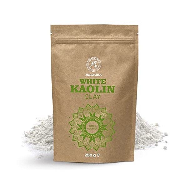 Argile Kaolin Blanc 250g - Argile Blanche - Poudre Argile de Kaolin Blanche Pure et Naturelle - Purifiante et Tonifiante pour