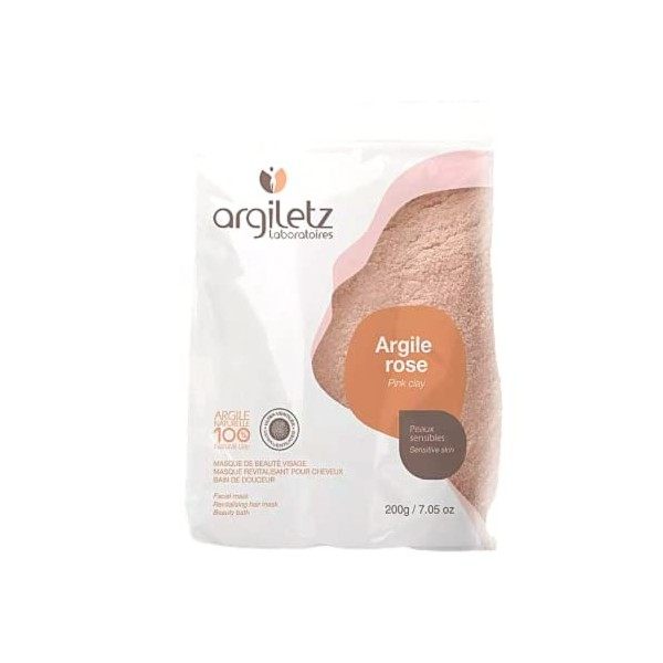  ARCILIA Argiletz - Argile Rose en poudre ultra-ventilée - Sachet 200g - masques, soins, cure, beauté