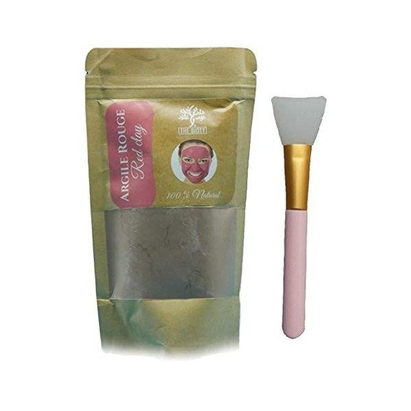 Argile PURE en Poudre 100% naturelle avec Spatule - Purifiante et Tonifiante pour cheveux et visage - du Maroc 200G 200 G 