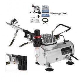 Kit de compresseur dair aérographe professionnel pompe de pulvérisation à haute pression silencieuse sans huile pistolet de 