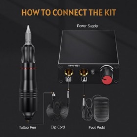 SJYDQ Kit de Machine à tatouer professionnelle, Mini stylo rotatif, avec cartouche universelle for tatoueur