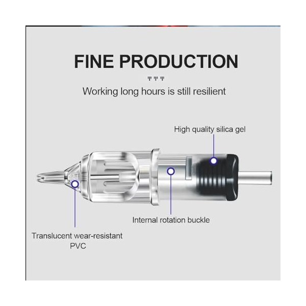 SJYDQ Kit Complet de Machine à tatouer, Ensemble de stylos de Tatouage à Cartouche rotative avec Cartouche dalimentation, Ai