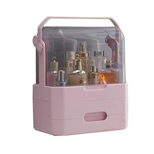 Cosmetic Storage Box - Dust Household Skin Care Products Finishing Box Portable Cosmetic Case Color : A 