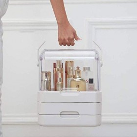 Cosmetic Storage Box - Dust Household Skin Care Products Finishing Box Portable Cosmetic Case Color : A Maquillage