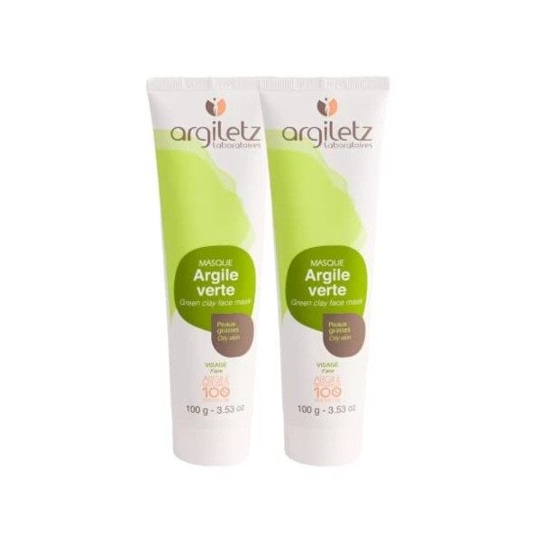  ARCILIA Argiletz - Masque dArgile Verte - Lot de 2 tubes de 100 g - Soin Beauté