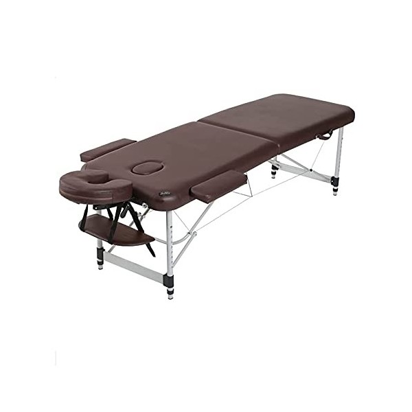 PWV Table de Massage Portable, lit de Tatouage Spa de Salon de Visage Pliant, 2 lit de Massage Pliant en Aluminium Ajustable 