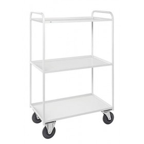 KM Chariot à 3 étages soudé avec freins Bleu