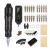 SJYDQ Kit de pistolet de tatouage professionnel sans fil, stylo rotatif for Art corporel, maquillage Permanent, ensemble de m