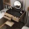 Générique Bois Massif Tables de Manucure, Chambre À Coucher avec Miroir À LED,Petit Meuble de Rangement de Coiffeuse Dappart