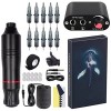 HOUKAI Tatouage Kits Tatouage Alimentation Rotary Pen avec des Aiguilles de Cartouche Machine de Maquillage permanente for l