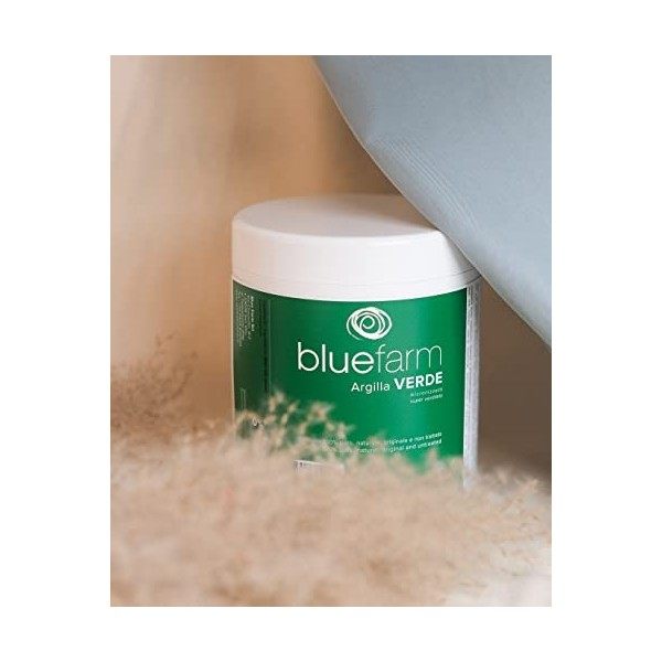 FERME BLEUE | Poudre dargile verte gr 500 super aérée, micronisée et déshydratée. Produit 100% pur, naturel, original et non