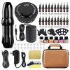 MGWYE Kit de tatouage Kit rotatif Tatoo Tatoo Machine Set avec 2 0pcs Cartouches aiguilles peinture tatouage encre for lart 