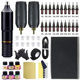 MGWYE RCA Interface Rotary Tattoo Machine Pen Kit Machine de tatouage Power Power Wireles Color : Wireless Set 3 