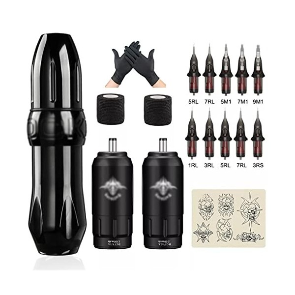 HOUKAI Machine de Tatouage sans Fil Set Rocket Rotary Tattoo Machine Kit avec Interface Alimentation Cartouche Color : Tatto