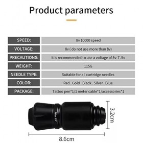 HOUKAI Set Machine à Tatouage sans Fil Ensemble de Batterie de Tatouage Mini-Tatouage Rechargeable RCA Connecteur Kits de Mac