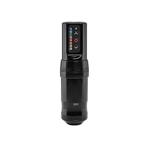 FK Irons Spektra Flux – Machine à tatouer sans fil – Noir brillant furtive – Avec 1 batterie PowerBolt – 9 W Brushless – Co