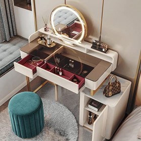 Générique Table de Maquillage Grande Capacité,Tables de Manucure,Coiffeuses de Chambre Dadulte Style Minimaliste Moderne,ave