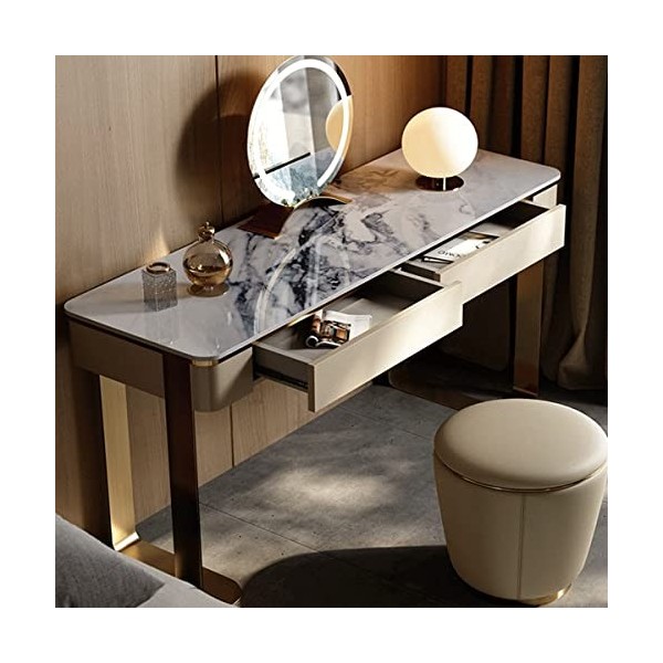 Table de Maquillage Grande Capacité,Coiffeuses de Chambre Dadulte Style Minimaliste Moderne,avec Miroir Haute Définition Et 