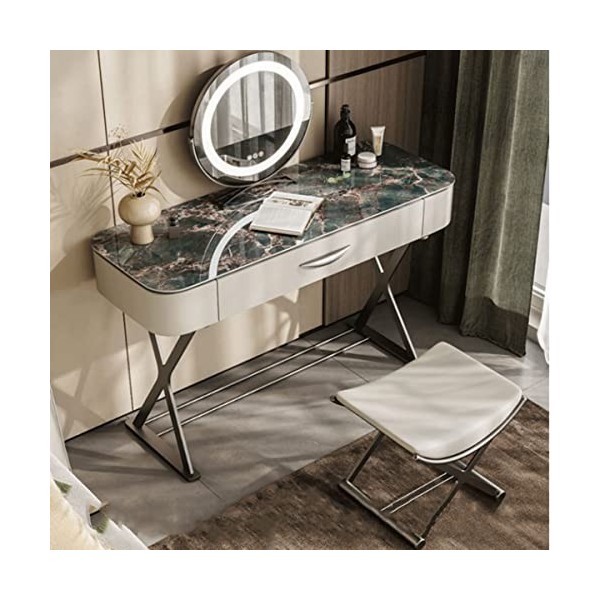 Générique Table de Maquillage Grande Capacité,Coiffeuses de Chambre Dadulte Style Minimaliste Moderne,avec Miroir Haute Défi