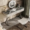 Générique Table de Maquillage Grande Capacité,Coiffeuses de Chambre Dadulte Style Minimaliste Moderne,avec Miroir Haute Défi