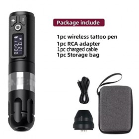 HOUKAI Batterie de Stylo de Machine à Tatouage sans Fil avec Pack dalimentation Portable 1950 mAh numérique LED Affichage fo